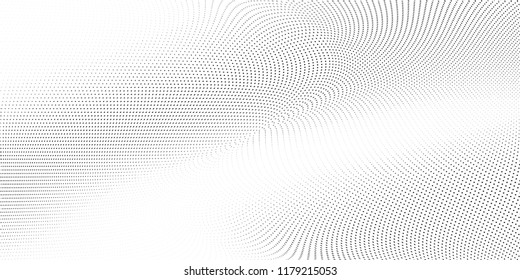 Polka dot halftone pattern. Light dots background. Modern vector illustration. Abstract curves. Points backdrop. Dotted spotted pattern. Monochrome soft background