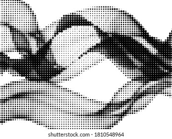 Polka dot halftone perforated vector background design. Circle elements wave. Surface points, polka dot circles halftone template.