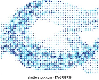 Polka dot halftone retro vector pattern design. Circle elements gradient. Surface points, polka dot circles halftone cover.