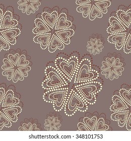 Polka dot heart seamless pattern in vector format