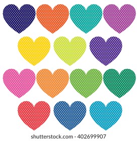 Polka Dot Hearts Clipart Stock Vector (Royalty Free) 402699907 ...