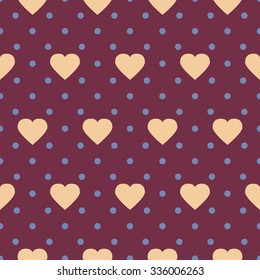 Polka Dot & Hearts, Seamless background with abstract hearts