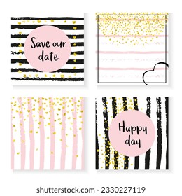Polka Dot Invitation. Decorative Particle Set. Golden Grunge Offer. Black Polka Particles. Scatter Frame. White Nursery Starburst. Stripe Branding Design. Golden Polka Dot Invitation