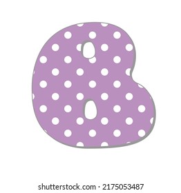 Polka dot letter.Pastel polka dots font. Hand drawn letter design for scrapbooks, albums, crafts and back to school projects.