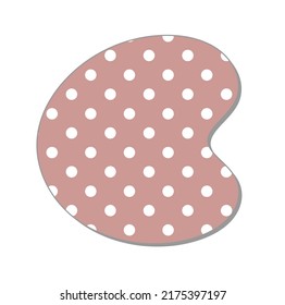 Polka Dot Letter.Pastel Polka Dots Font. Hand Drawn Letter Design For Scrapbooks, Albums, Crafts And Back To School Projects.