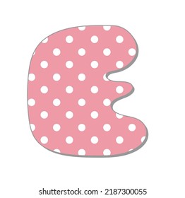 Polka Dot Letter.Pastel Polka Dots Font. Hand Drawn Letter Design For Scrapbooks, Albums, Crafts And Back To School Projects.