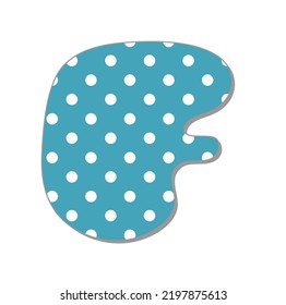 Polka Dot Letter.Pastel Polka Dots Font. Hand Drawn Letter Design For Scrapbooks, Albums, Crafts And Back To School Projects.