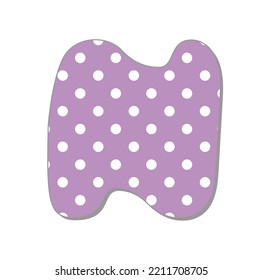 Polka dot letter.Pastel polka dots font. Hand drawn letter design for scrapbooks, albums, crafts and back to school projects.
