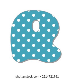 Polka dot letter.Pastel polka dots font. Hand drawn letter design for scrapbooks, albums, crafts and back to school projects.