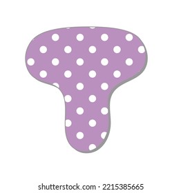 Polka dot letter.Pastel polka dots font. Hand drawn letter design for scrapbooks, albums, crafts and back to school projects.