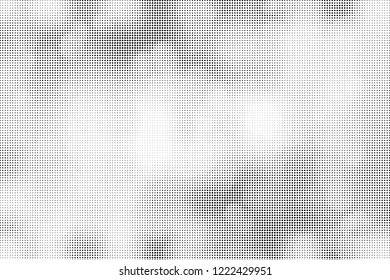 Polka dot light halftone pattern. Gradient dots background. Modern vector illustration. Abstract curves. Points backdrop. Dotted spotted pattern. Monochrome wide grunge template