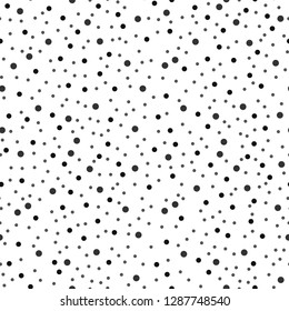 Polka dot monochrome Seamless pattern. Dotted background - Spots Vector illustration