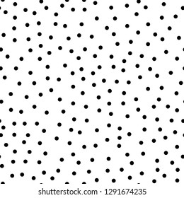 Polka dot monochrome Seamless pattern. Dotted background - Spots Vector illustration