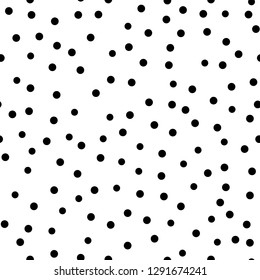 Polka dot monochrome Seamless pattern. Dotted background - Spots Vector illustration