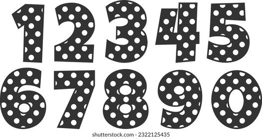 Polka Dot Numbers - Vectors Set