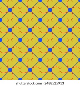 Polka dot on orange wave line seamless pattern. Fashion graphic background design. Modern stylish abstract texture. Monochrome template for prints textiles, wrapping. Vector illustration