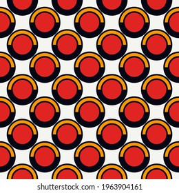 Polka dot ornament. Repeated circles seamless pattern. Modern stile geometric background. Geo motif surface print. Bold trendy design contemporary abstract wallpaper. Vector illustration
