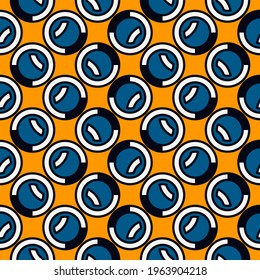 Polka dot ornament. Repeated circles seamless pattern. Modern stile geometric background. Geo motif surface print. Bold trendy design contemporary abstract wallpaper. Vector illustration