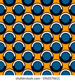 Polka dot ornament. Repeated circles seamless pattern. Modern stile geometric background. Geo motif surface print. Bold trendy design contemporary abstract wallpaper. Vector illustration