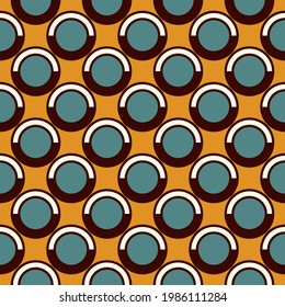 Polka dot ornament. Repeated circles seamless pattern. Modern stile geometric background. Geo motif surface print. Bold trendy design contemporary abstract wallpaper. Vector illustration