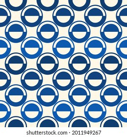 Polka dot ornament. Repeated circles seamless pattern. Modern stile geometric background. Geo motif surface print. Bold trendy design contemporary abstract wallpaper. Vector illustration
