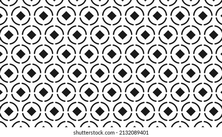 Polka dot ornament. Seamless pattern of small circles and rhombuses. Minimalist modern pattern design. Can be used for posters, brochures, postcards, and other printing needs. Vector illustration