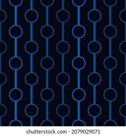 Polka dot ornament. Vertical lines and circles seamless pattern. Strings of beads motif. Simple geometric shape background. Geo surface print. Minimalist design abstract wallpaper. Vector illustration