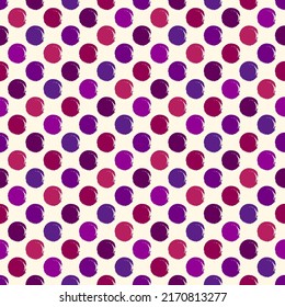 Polka Dot Pinsel nahtloses Muster. Freehand Grunge Design Hintergrund. Circle Motiv modern minimalistisch dekoriert. Trendy handgezeichnet doodle geometrische Druck. Künstlerisch gezeichnete abstrakte Vektorhintergrund
