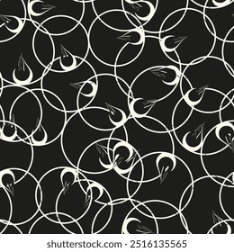 Polka Dot Pinsel nahtloses Muster. Freihand-Grunge-Design-Hintergrund. Kreissymbol modernes Minimalornament. 