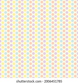 Polka Dot Pattern, Abstract circle with pastel colors seamless pattern with yellow background, vector illustration.