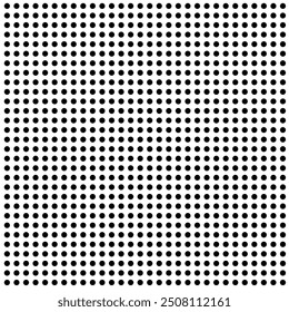 Polka dot pattern. Black circular dots. Repetitive geometric grid. Minimalist abstract background.