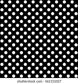Polka Dot Pattern In Black And White, Vector Design