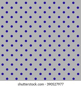 Polka dot pattern. Blue circles on the grey background.