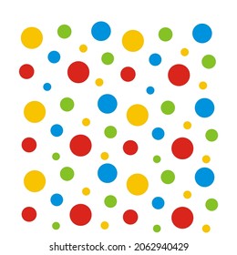 Polka Dot Pattern, Blue,red,yellow,green color. vector Image