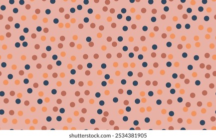 Polka padrão de pontos com coloridos pontos redondos, ideal para tecidos têxteis, papéis de parede sem costura, e fundos abstratos com um toque geométrico.