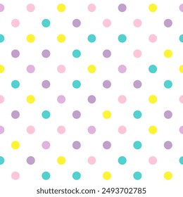 Polka Dot pattern, colorful seamless texture