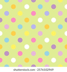 Polka Dot pattern, Colorful seamless texture.