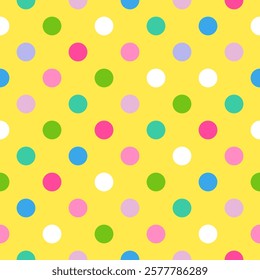 Polka Dot pattern, Colorful seamless texture.