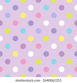 Polka Dot pattern, Colorful seamless texture.