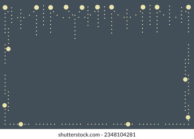 Polka dot pattern decoration frame.  Dark blue background wallpaper. Vector, illustration, EPS10