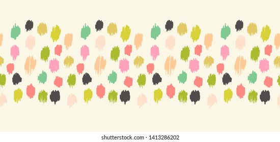 Polka Dot Pattern. Ikat geometric folklore ornament. Memphis vintage, retro style. Children, kids sketch drawing.