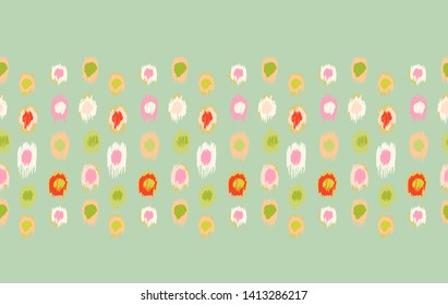 Polka Dot Pattern. Ikat geometric folklore ornament. Memphis vintage, retro style. Children, kids sketch drawing.