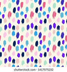 Polka Dot Pattern. Ikat geometric folklore ornament. Memphis vintage, retro style. Children, kids sketch drawing.