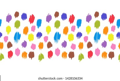 Polka Dot Pattern. Ikat geometric folklore ornament. Memphis vintage, retro style. Children, kids sketch drawing.