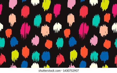 Polka Dot Pattern. Ikat geometric folklore ornament. Memphis vintage, retro style. Children, kids sketch drawing.