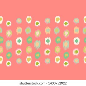 Polka Dot Pattern. Ikat geometric folklore ornament. Memphis vintage, retro style. Children, kids sketch drawing.