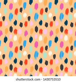Polka Dot Pattern. Ikat geometric folklore ornament. Memphis vintage, retro style. Children, kids sketch drawing.