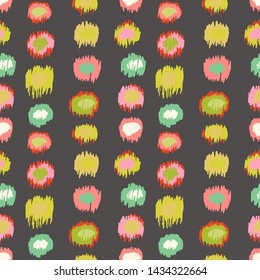 Polka Dot Pattern. Ikat geometric folklore ornament. Memphis vintage, retro style. Children, kids sketch drawing.