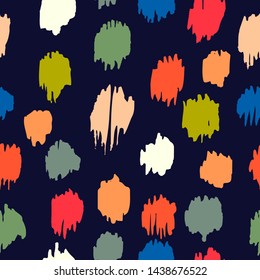 Polka Dot Pattern. Ikat geometric folklore ornament. Memphis vintage, retro style. Children, kids sketch drawing.