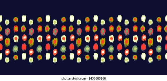 Polka Dot Pattern. Ikat geometric folklore ornament. Memphis vintage, retro style. Children, kids sketch drawing.